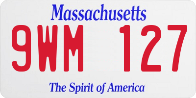 MA license plate 9WM127