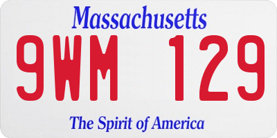 MA license plate 9WM129
