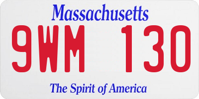 MA license plate 9WM130