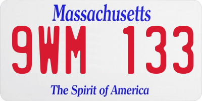 MA license plate 9WM133