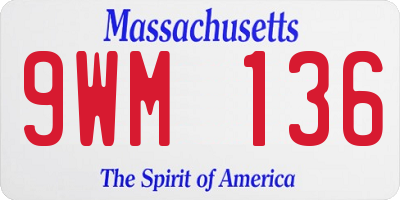 MA license plate 9WM136