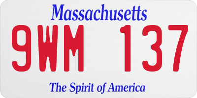 MA license plate 9WM137