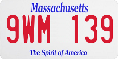MA license plate 9WM139