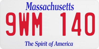 MA license plate 9WM140
