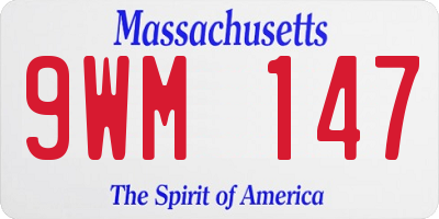MA license plate 9WM147