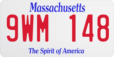 MA license plate 9WM148