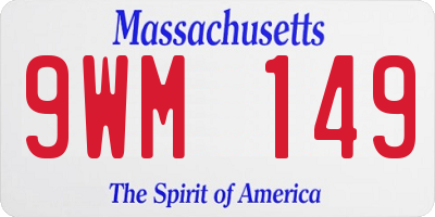 MA license plate 9WM149