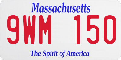 MA license plate 9WM150