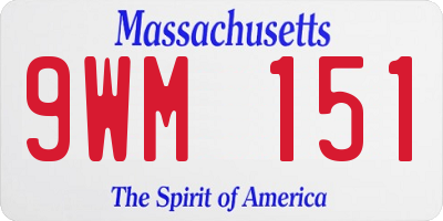MA license plate 9WM151