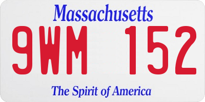 MA license plate 9WM152