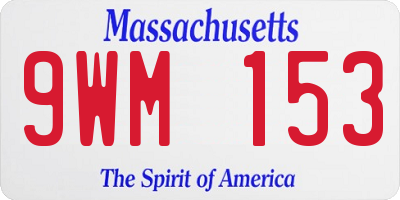 MA license plate 9WM153