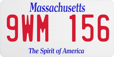 MA license plate 9WM156