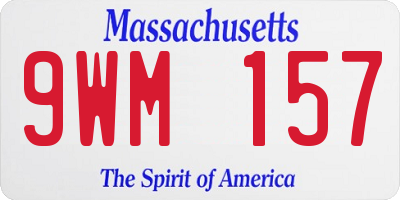 MA license plate 9WM157