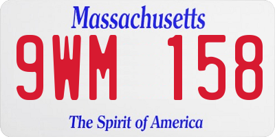 MA license plate 9WM158