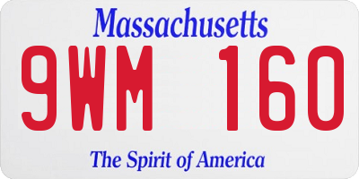 MA license plate 9WM160