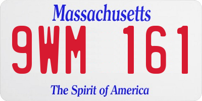 MA license plate 9WM161