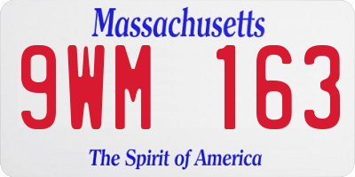 MA license plate 9WM163