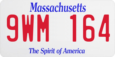 MA license plate 9WM164