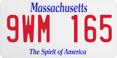 MA license plate 9WM165
