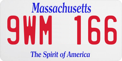 MA license plate 9WM166