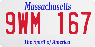 MA license plate 9WM167
