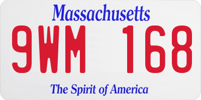 MA license plate 9WM168