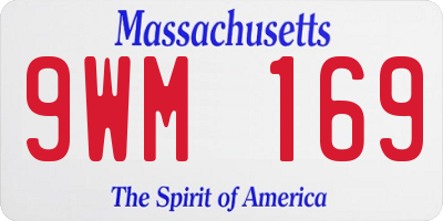 MA license plate 9WM169