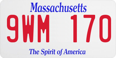 MA license plate 9WM170