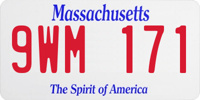 MA license plate 9WM171