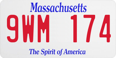MA license plate 9WM174