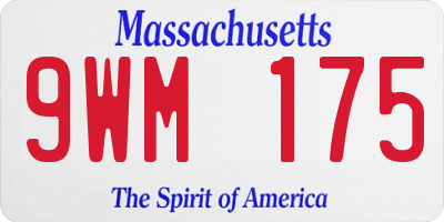 MA license plate 9WM175