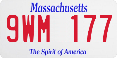MA license plate 9WM177