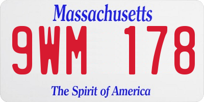 MA license plate 9WM178