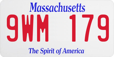 MA license plate 9WM179