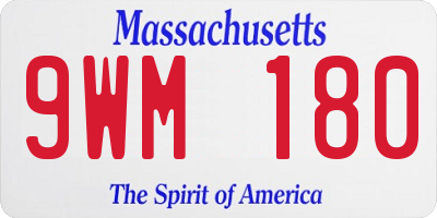 MA license plate 9WM180