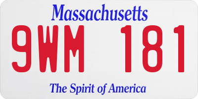 MA license plate 9WM181