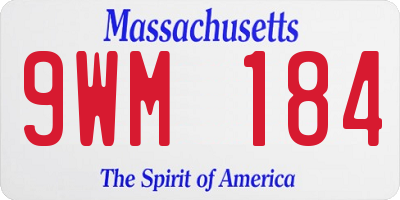 MA license plate 9WM184