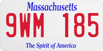 MA license plate 9WM185