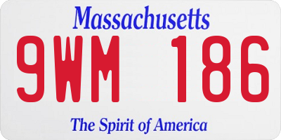 MA license plate 9WM186