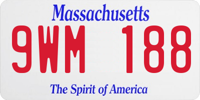 MA license plate 9WM188