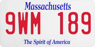 MA license plate 9WM189
