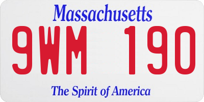 MA license plate 9WM190