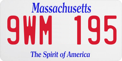 MA license plate 9WM195