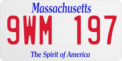 MA license plate 9WM197