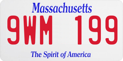 MA license plate 9WM199