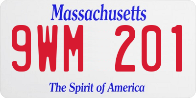 MA license plate 9WM201
