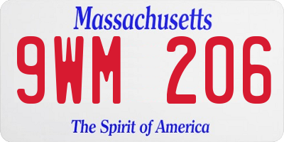 MA license plate 9WM206