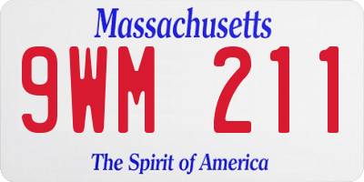 MA license plate 9WM211