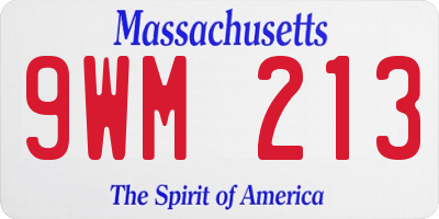 MA license plate 9WM213