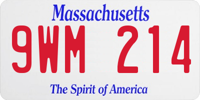 MA license plate 9WM214